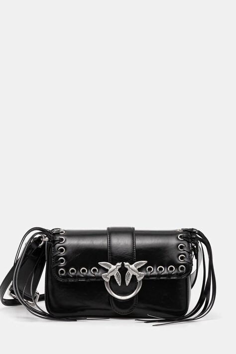 Pinko geantă de piele culoarea negru, 104340 A28D