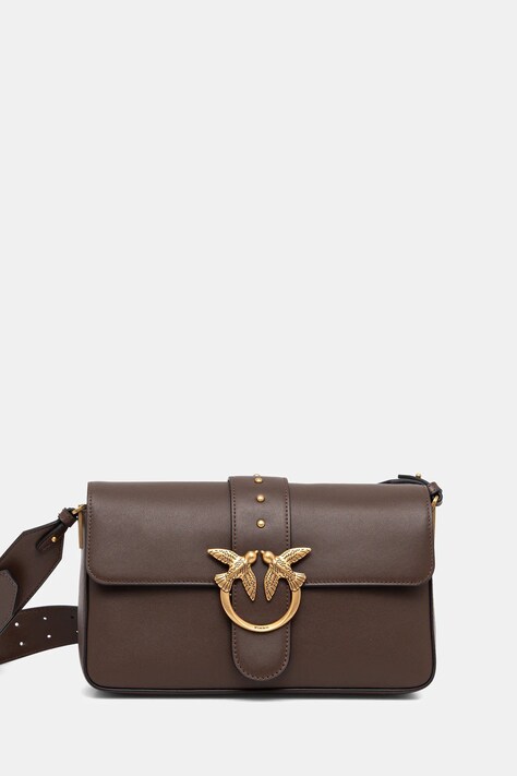 Δερμάτινη τσάντα Pinko χρώμα: μπεζ, 104524 A0QO