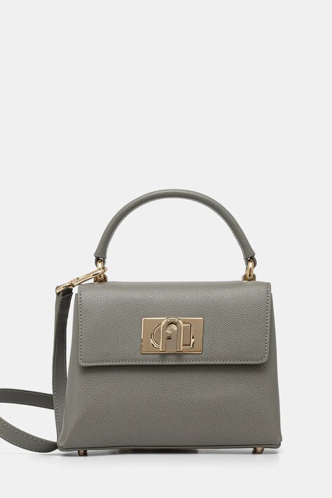 Kožená kabelka Furla šedá barva, WB00109 ARE000 AG700