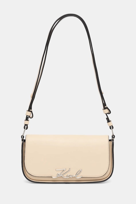 Karl Lagerfeld poseta de piele K/SIGNATURE culoarea bej, A1W30039