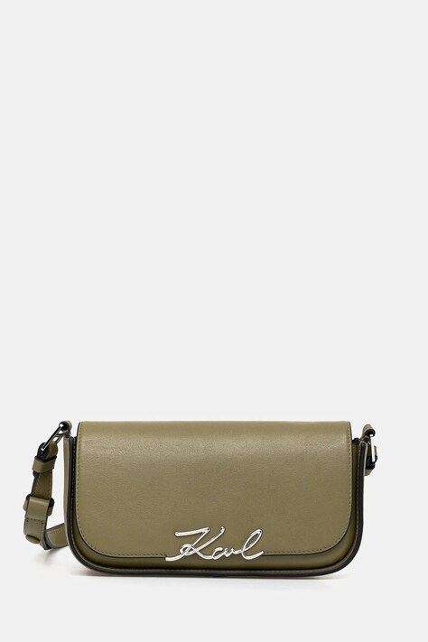 Δερμάτινη τσάντα Karl Lagerfeld K/SIGNATURE χρώμα: μπλε, A1W30039