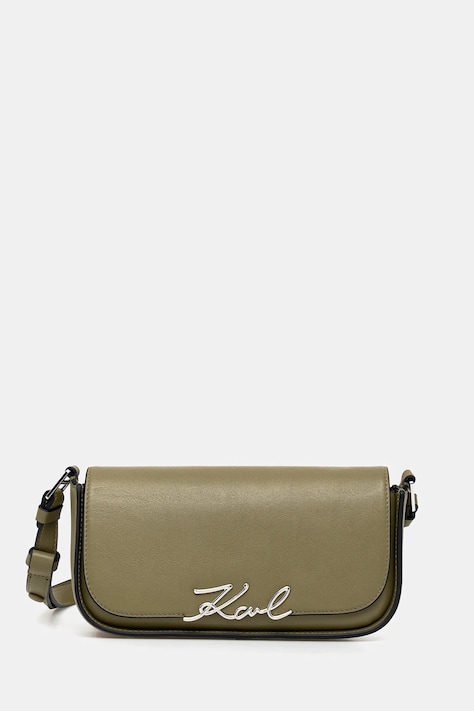 Δερμάτινη τσάντα Karl Lagerfeld K/SIGNATURE χρώμα: μπλε, A1W30039