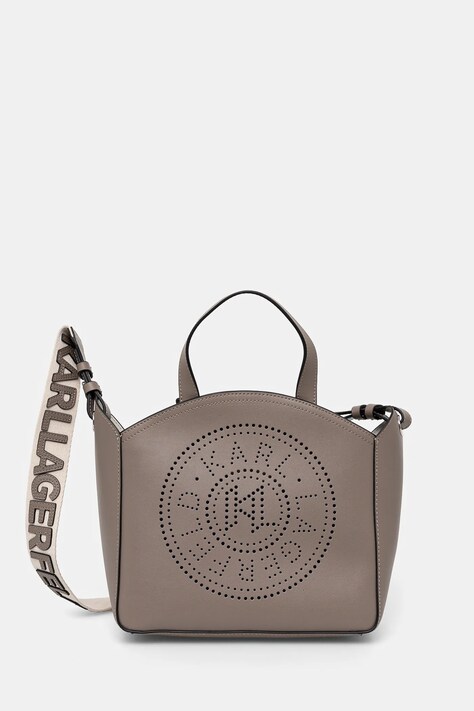 Шкіряна сумочка Karl Lagerfeld колір сірий A1W30058