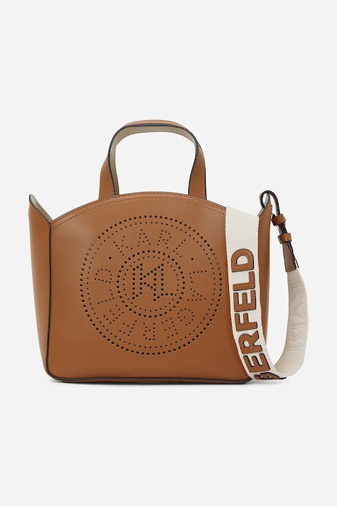 Kožená kabelka Karl Lagerfeld K/CIRCLE hnědá barva, A1W30058