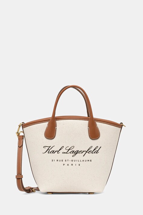 Τσάντα Karl Lagerfeld χρώμα: μπεζ, A1W46076