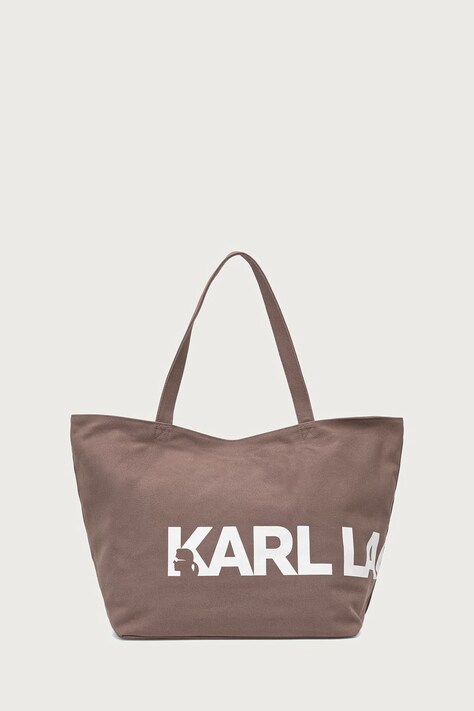 Karl Lagerfeld Torebka tote damska bawełniana K/ESSENTIAL beżowa A1W50060
