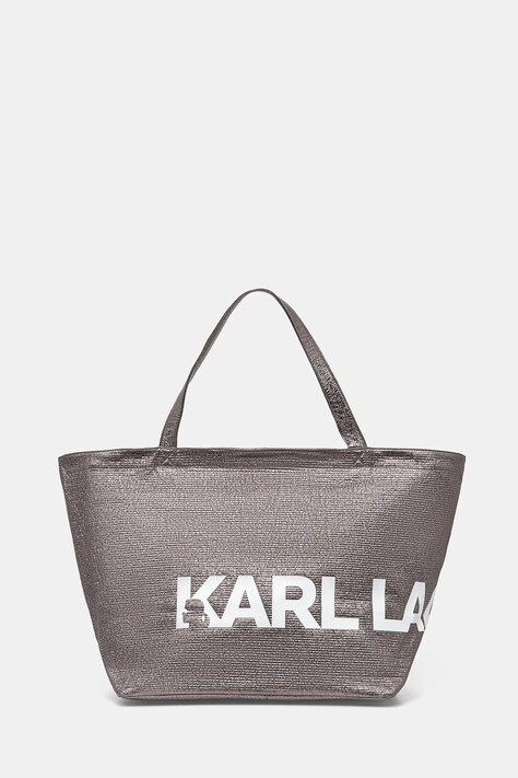 Karl Lagerfeld geanta de bumbac culoarea argintiu, A1W50064