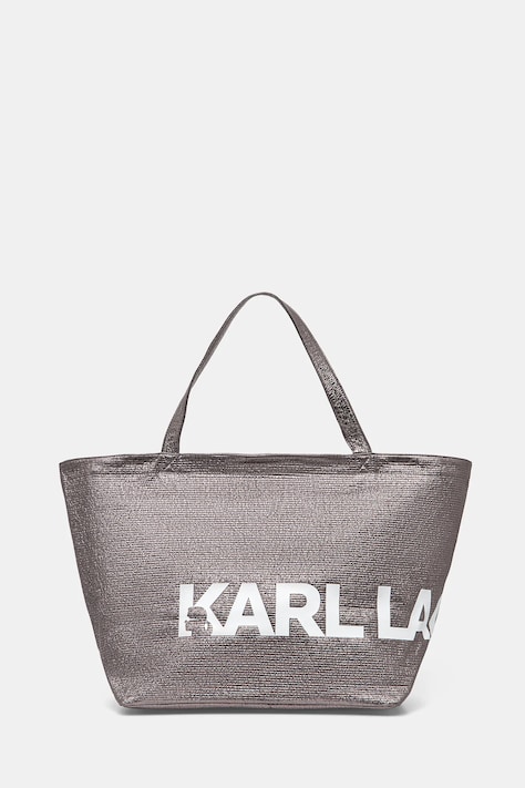 Karl Lagerfeld torebka bawełniana kolor srebrny A1W50064
