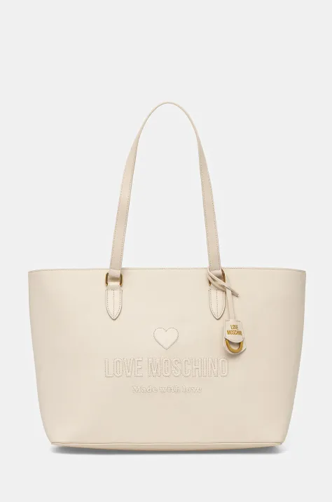 Love Moschino borsa a mano in pelle colore beige JC4114PP1