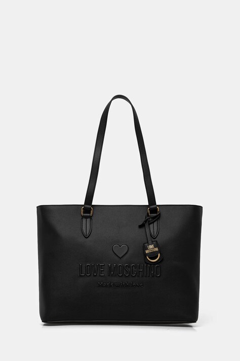 Love Moschino poseta de piele culoarea negru, JC4114PP1