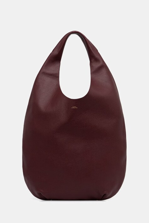 A.P.C. Torebka shopper damska skórzana le neige bordowa PXCBC.F67008