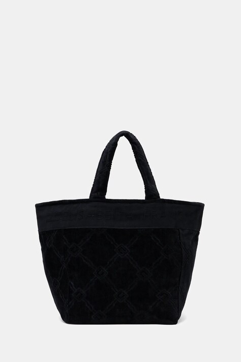 Pamučna torba Elisabetta Franchi boja: crna, BS42F51E2
