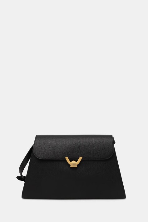 Kožená kabelka Coccinelle čierna farba, E1 QTF 12 01 01