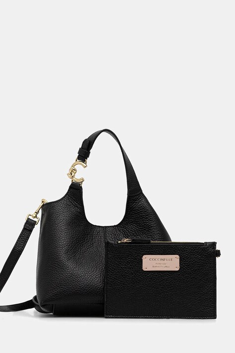 Coccinelle borsa a mano in pelle colore nero E1 SHA 58 01 01