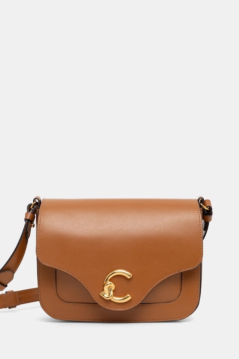 Kožená kabelka Coccinelle hnědá barva, E1 SSK 15 01 01