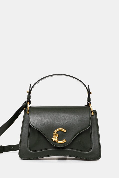 Kožená kabelka Coccinelle zelená barva, E1 SSK 18 02 01