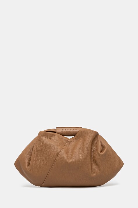 Δερμάτινη τσάντα MM6 Maison Margiela Japanese Draped Mini χρώμα: καφέ, SB5WD0029