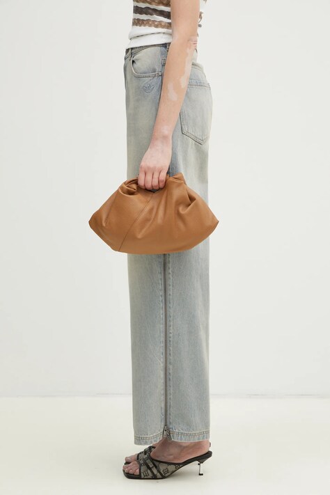 MM6 Maison Margiela torebka skórzana Japanese Draped Mini kolor brązowy SB5WD0029