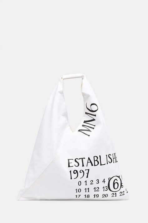 Bavlněná kabelka MM6 Maison Margiela Classic Japanese Handbag bílá barva, S54WD0039