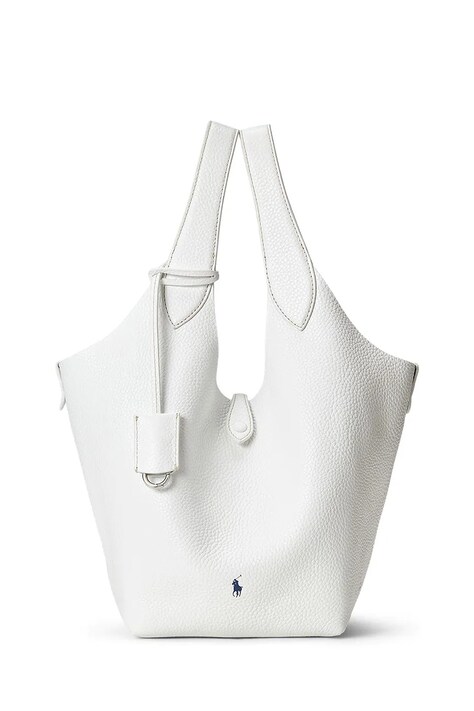 Polo Ralph Lauren torebka skórzana Tote kolor biały 428938031