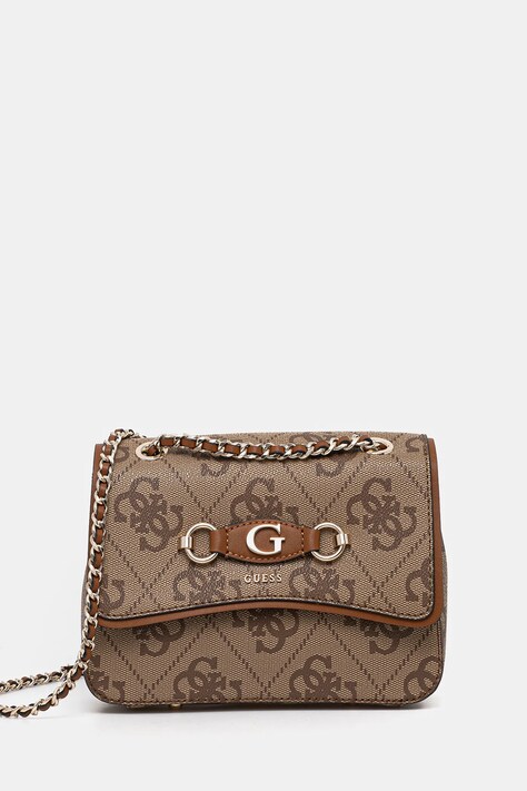 Τσάντα Guess IZZY χρώμα: μπεζ, HWOS86 54190