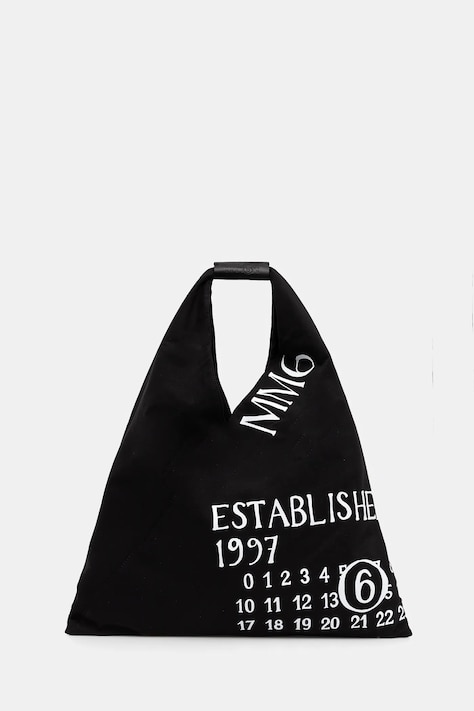 Βαμβακερή τσάντα MM6 Maison Margiela χρώμα: μαύρο, S54WD0039