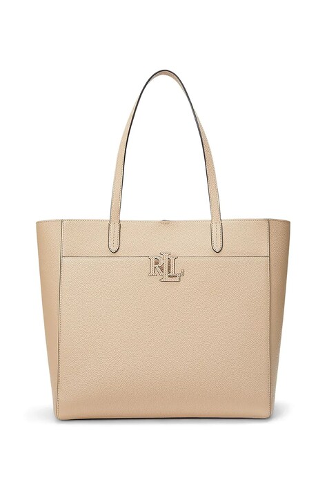 Шкіряна сумочка Lauren Ralph Lauren колір бежевий 431960183