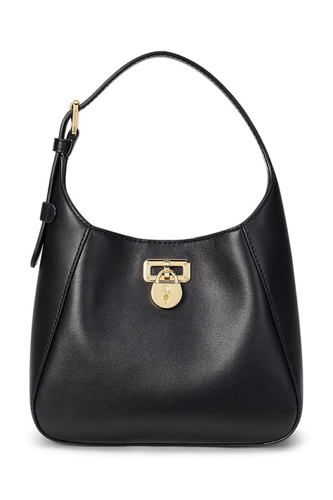 Lauren Ralph Lauren geantă de piele culoarea negru, 431966750