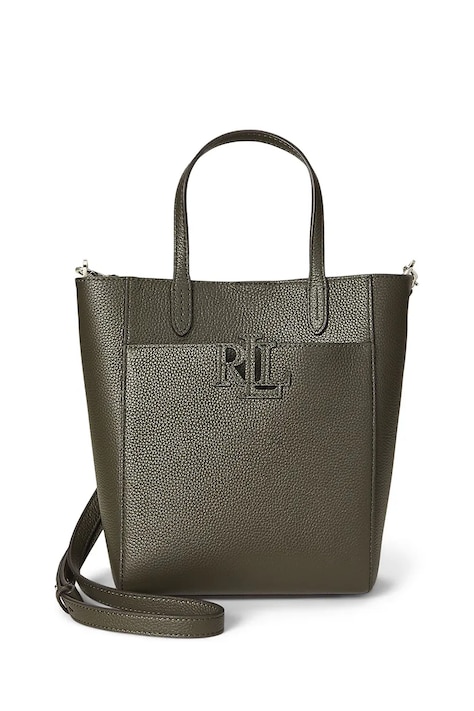 Kožená kabelka Lauren Ralph Lauren hnedá farba, 431966760