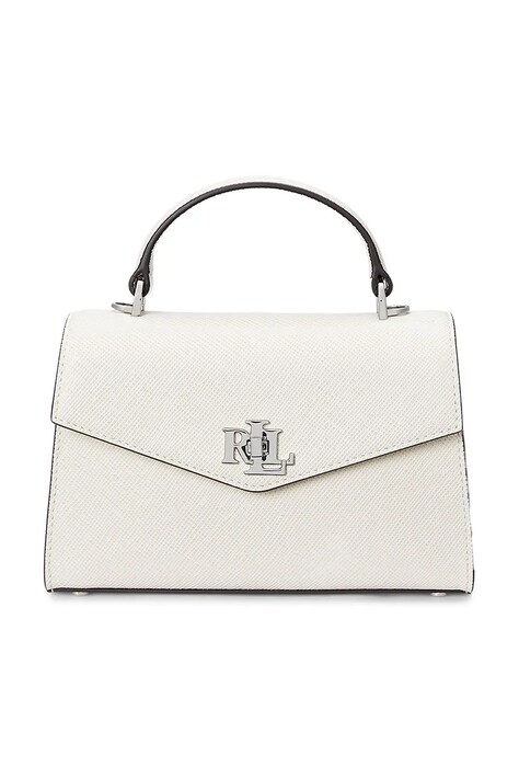 Kožená kabelka Lauren Ralph Lauren bílá barva, 431966765