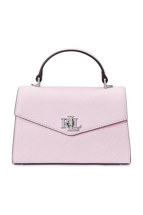 Lauren Ralph Lauren geantă de piele culoarea roz, 431966765