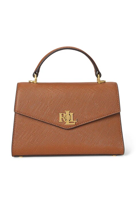 Шкіряна сумочка Lauren Ralph Lauren колір коричневий 431966765