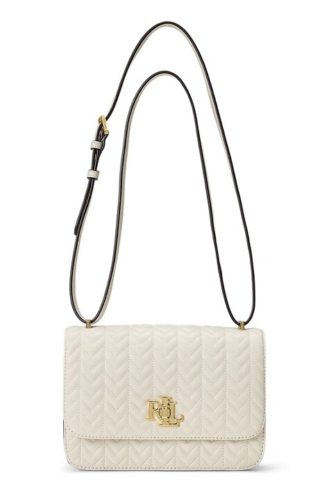 Kožená kabelka Lauren Ralph Lauren bílá barva, 431966768