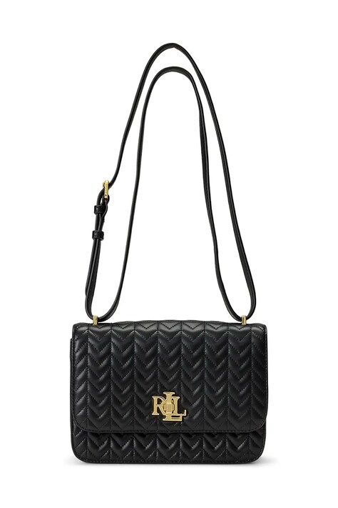 Lauren Ralph Lauren poseta de piele culoarea negru, 431966768
