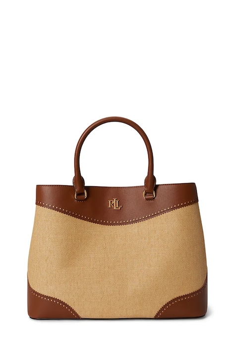 Lauren Ralph Lauren torebka shopper damska skórzana brązowa 431966776