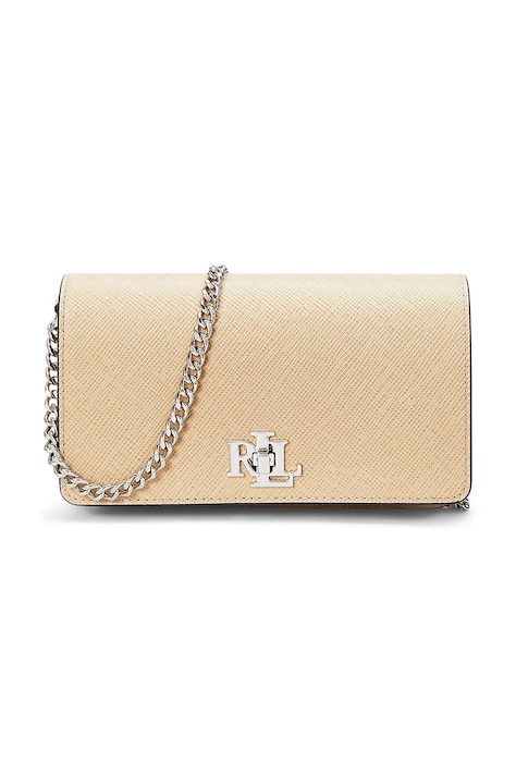 Lauren Ralph Lauren geantă de piele culoarea bej, 432966784