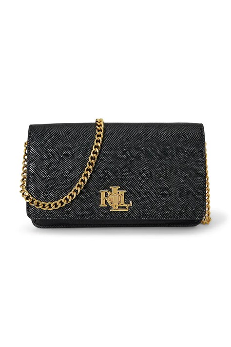 Lauren Ralph Lauren geantă de piele culoarea negru, 432966784