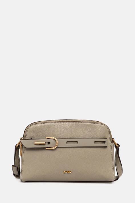 Kožená kabelka Dkny béžová barva, R44EAI69