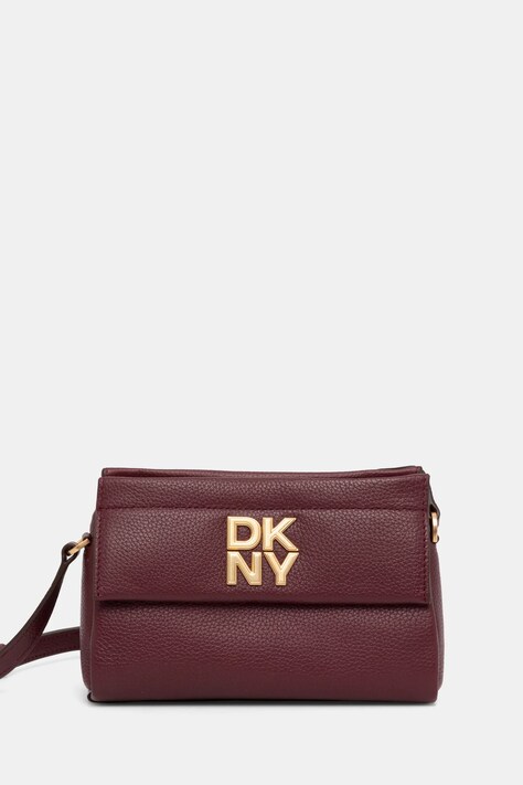 Usnjena torbica Dkny bordo barva, R44EAI71