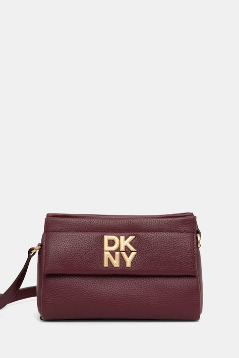 Kožená kabelka Dkny vínová barva, R44EAI71