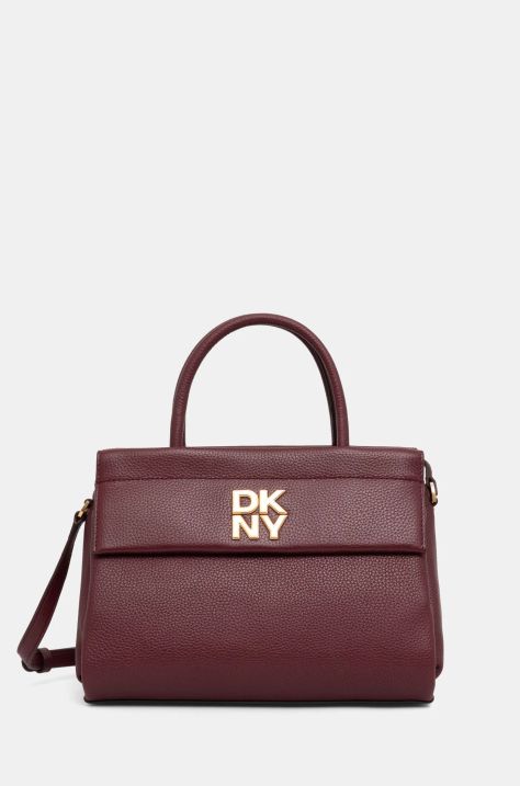 Kožená kabelka Dkny vínová barva, R44DAI70