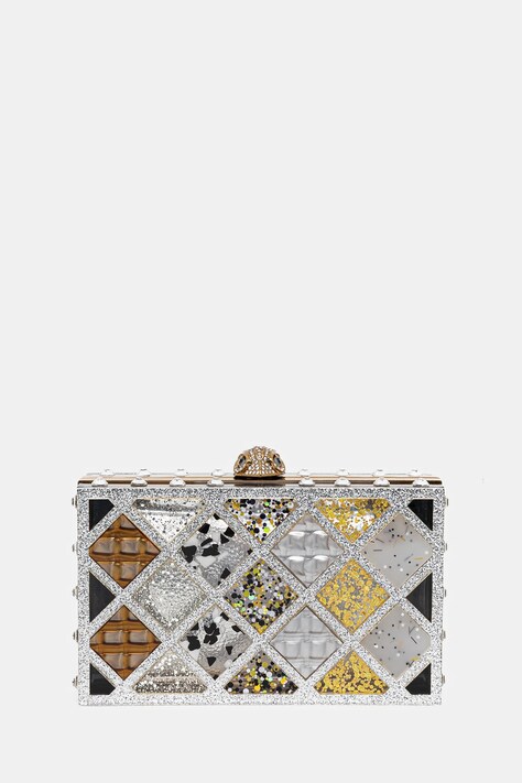 Listová kabelka Kurt Geiger London strieborná farba, 3592965979
