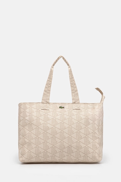 Lacoste geantă de bumbac culoarea bej, NU4994PB