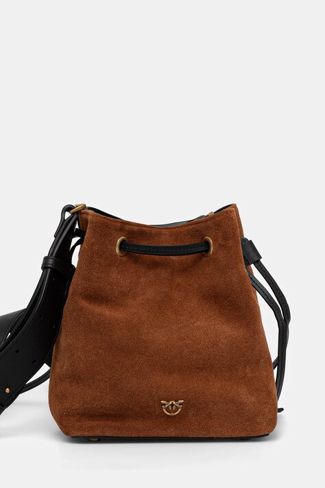 Замшева сумочка Pinko колір коричневий 104303 A2CC