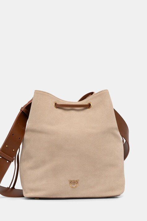 Замшева сумочка Pinko колір бежевий 104305 A2CC