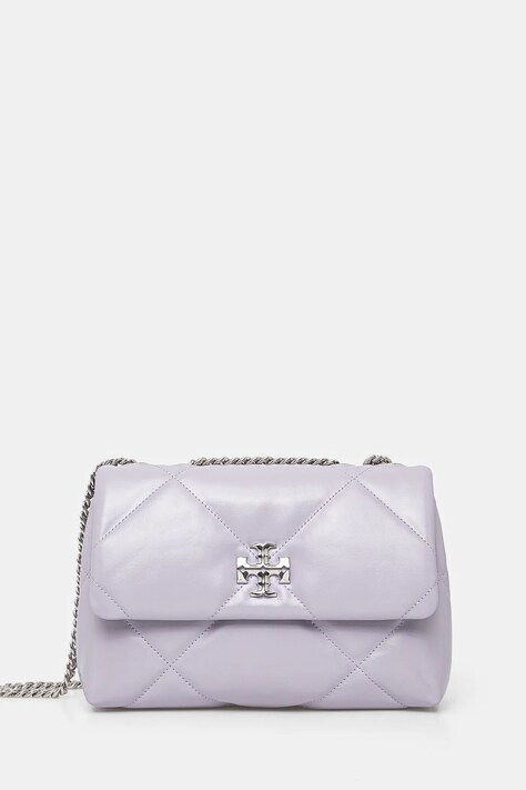 Kožená kabelka Tory Burch Kira Diamond Quilt fialová barva, 154706-500