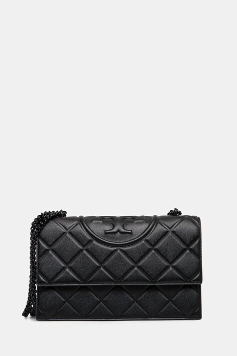 Tory Burch geantă Fleming Soft Grain culoarea negru, 169791-001
