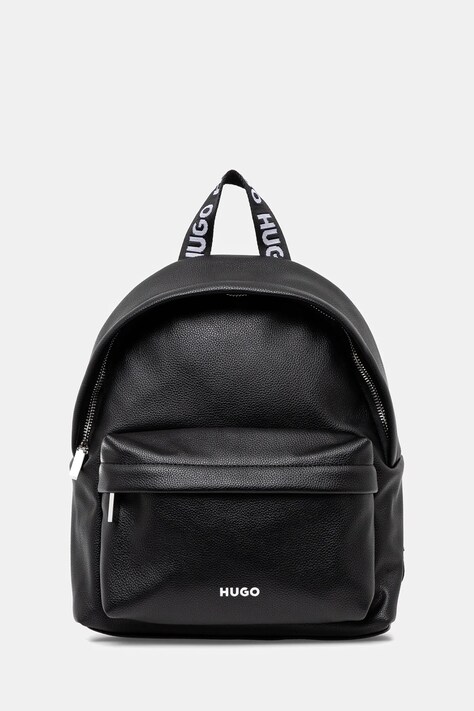 HUGO ghiozdan de piele femei, culoarea negru, mic, uni, 50543261