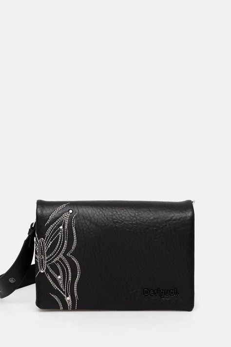 Desigual poșetă GOODALL DORTMUND FLAP culoarea negru, 25SAXP84