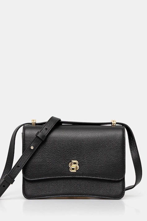 Usnjena torbica BOSS črna barva, 50542055